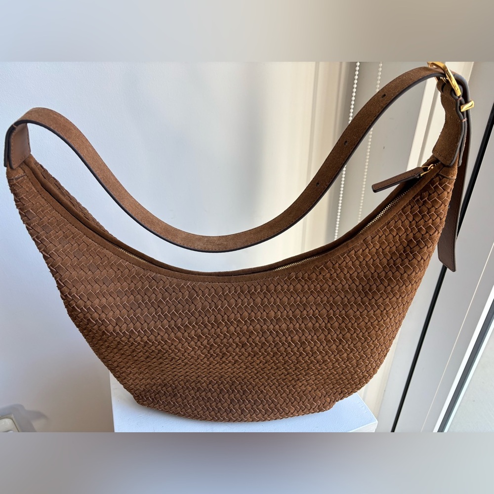Madewell Woven Hobo Crossbody Bag in Cognac Brown - Picture 4 of 4